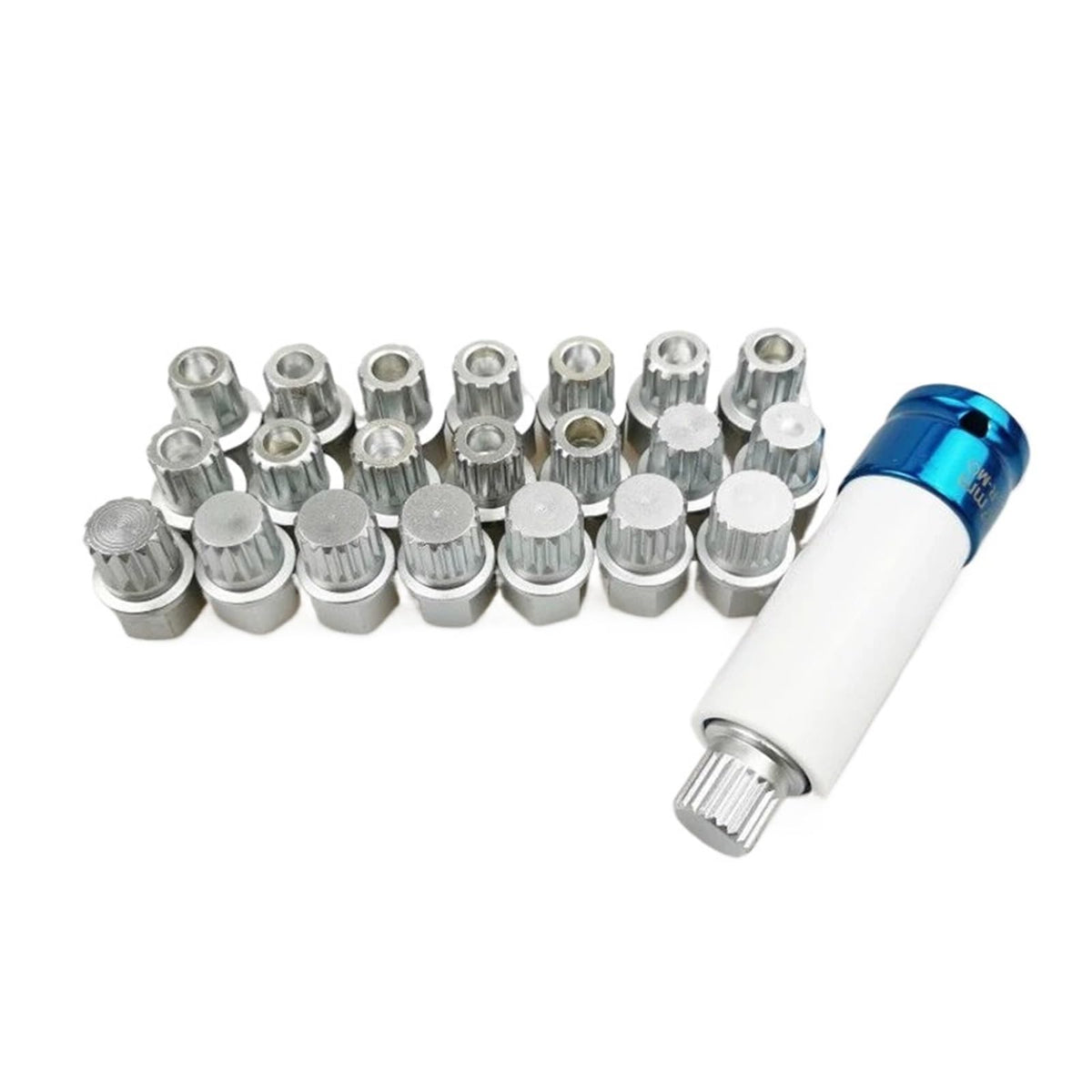 23Pcs Tire Anti-Theft Screw Disassembly Tool Key Sleeve Removal Key Socket Compatible with VW 1/2 Inch 12.7mm Socket Adapter