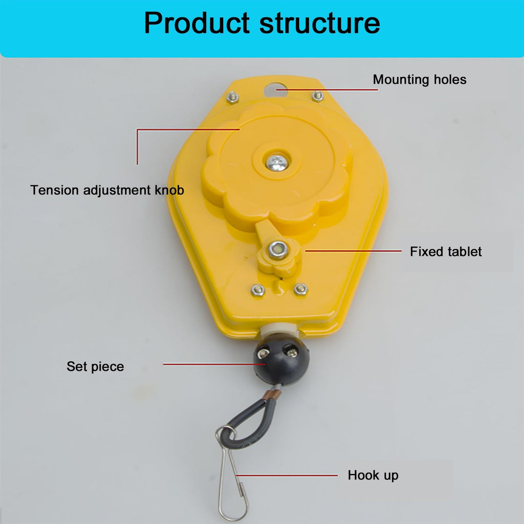 Spring Balancer, Retractable Balancer, Screwdriver Hanging Wrench, 1.4m/3m Steel Wire Rope Measurement Tool Assembly Line Hanging Tool, Excellent Shell,3m-3-5kg