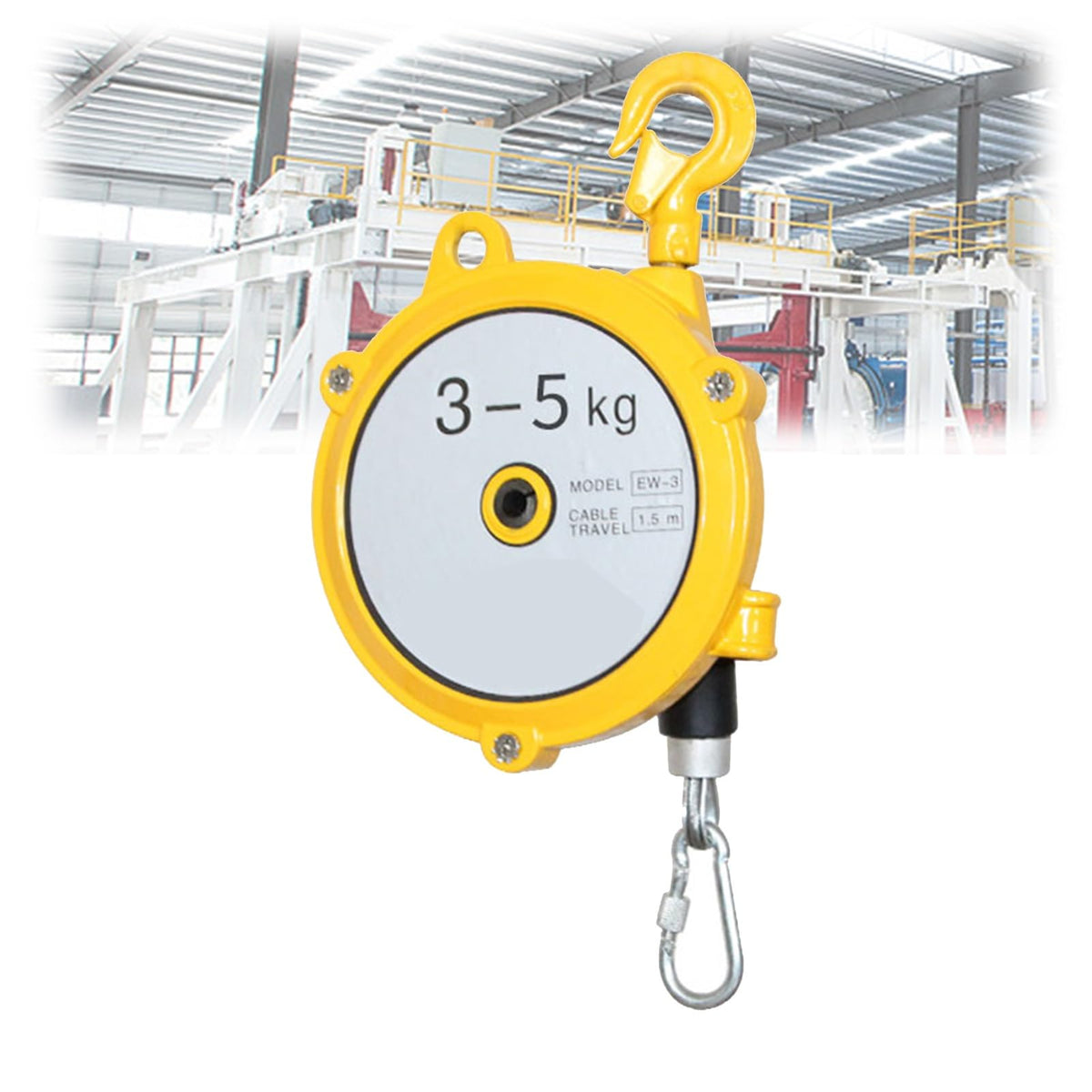 Heavy Duty Retractable Spring Balancer Tool - 1pcs Tool Balancer with Hook & Wire Rope, Supports 30-40kg, Boost Work Efficiency & Safety in Workshops