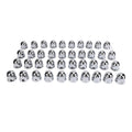 Lug Nut Covers 33mm - Chrome Secure Flanged Caps, Set 40, Compatible with Trucks, Trailers, and Various Vehicles