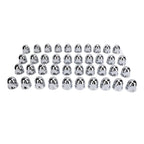 Lug Nut Covers 33mm - Chrome Secure Flanged Caps, Set 40, Compatible with Trucks, Trailers, and Various Vehicles