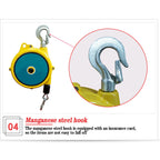 Practical Tools Adjustable Suspended Balancer Tool with Hook and Wire Rope for Assembly-Line and Hydraulic Equipment, Automatic Self-Locking Spring Tensioner
