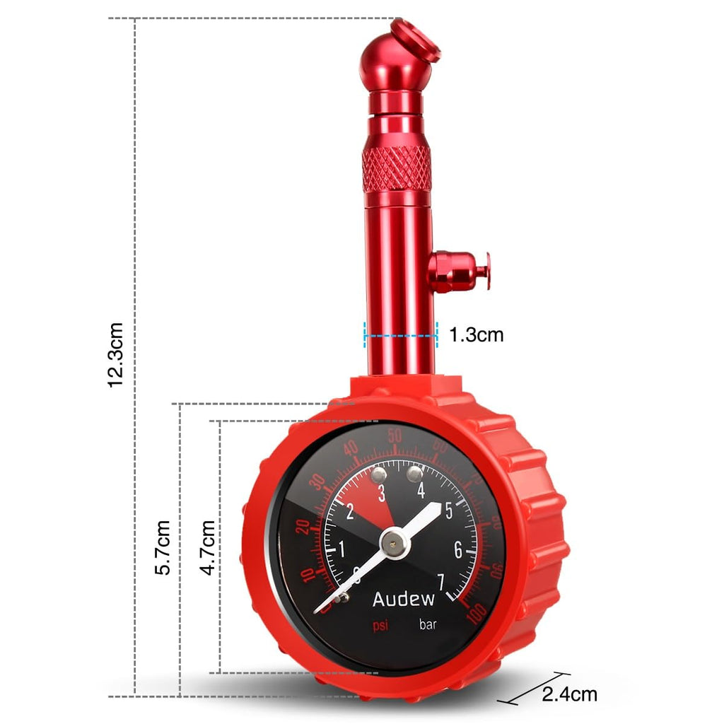 Tire Pressure Gauge 100Psi/7Bar Accurate Air Pressure Tyre Gauge for Car Auto Truck Motorcycle Bicycle