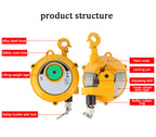 Industrial Grade Retractable Tool Balancer - Self-Locking Teon Hanging Device for Engineering & Assembly Lines, 5-9kg Capacity, Ideal for Heavy Lifting & Safety Solutions