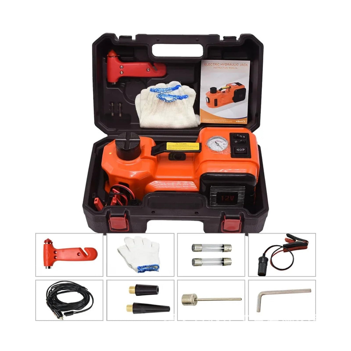 Floor Jack Car Electric Hydraulic Jack Kit 5Ton Automatic Lifting Jacks with Tire Inflator Pump Wheel Disassembly Farm Jack,