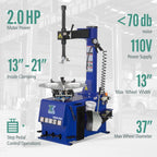 XK Tire Changer Single Wheel Changer,Rim Clamp 20 in,110V,2.0HP,580