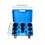 9 Pieces Axle Nut Removal Socket Set with High Strength 40Cr Alloy Steel Material and Black Phosphated Layer Suitable for Wheel Hub Bearing Fastener Removal and Installation Work