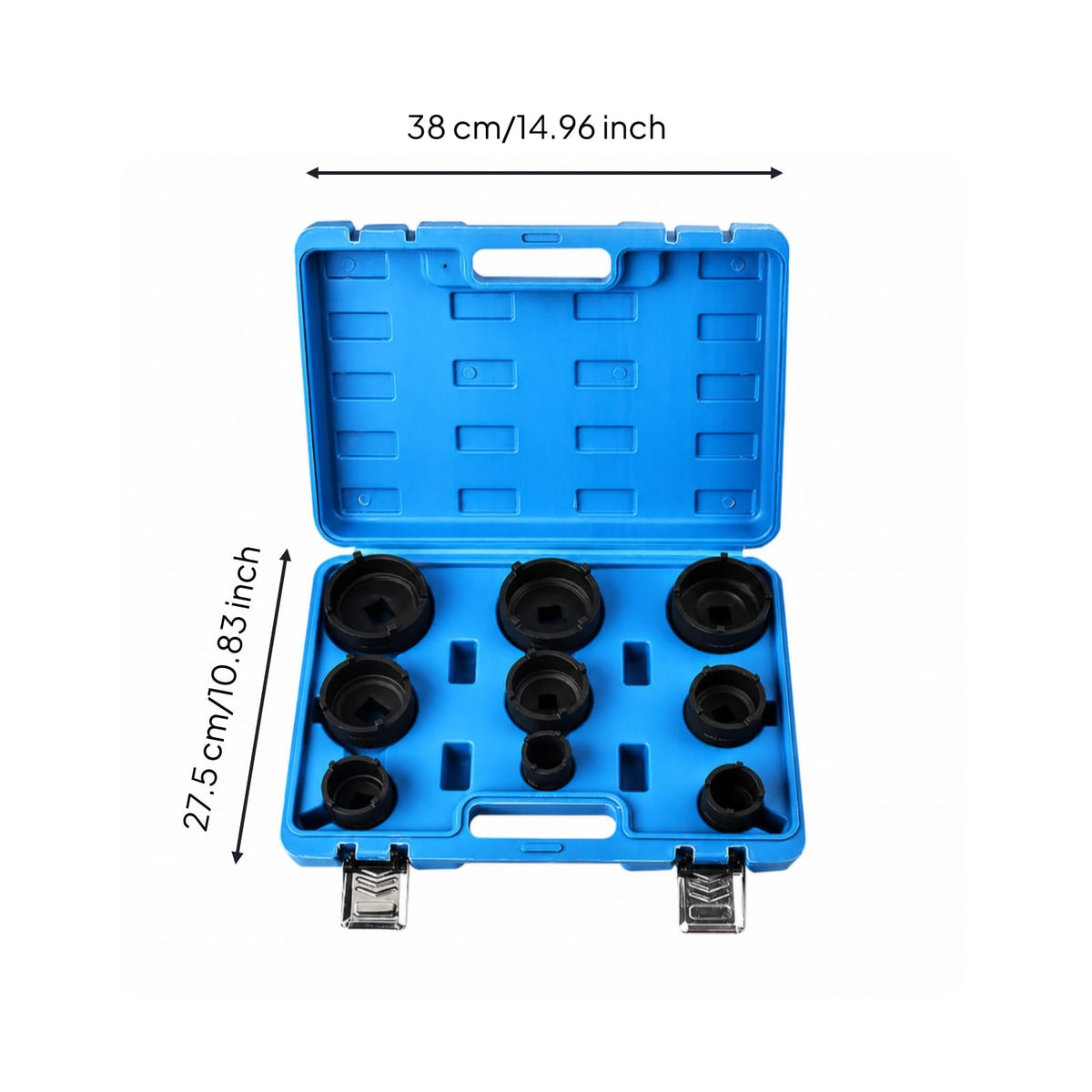 9 Pieces Axle Nut Removal Socket Set with High Strength 40Cr Alloy Steel Material and Black Phosphated Layer Suitable for Wheel Hub Bearing Fastener Removal and Installation Work