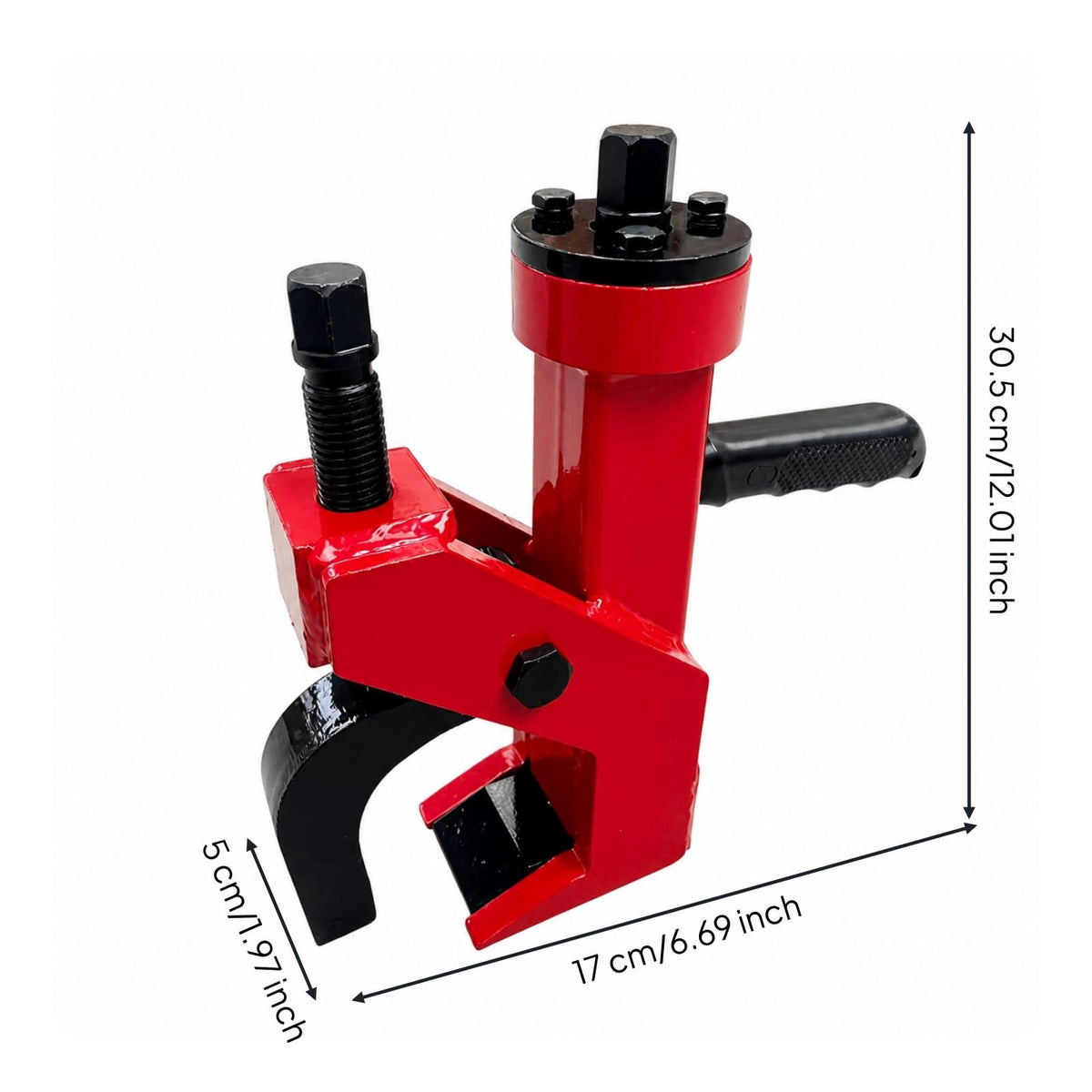 Portable Tire Remover Manual Bead Breaker Machine for Tire Disassembly with Sturdy Rectangular Support Structure and Central Drive Head for Rims Up to