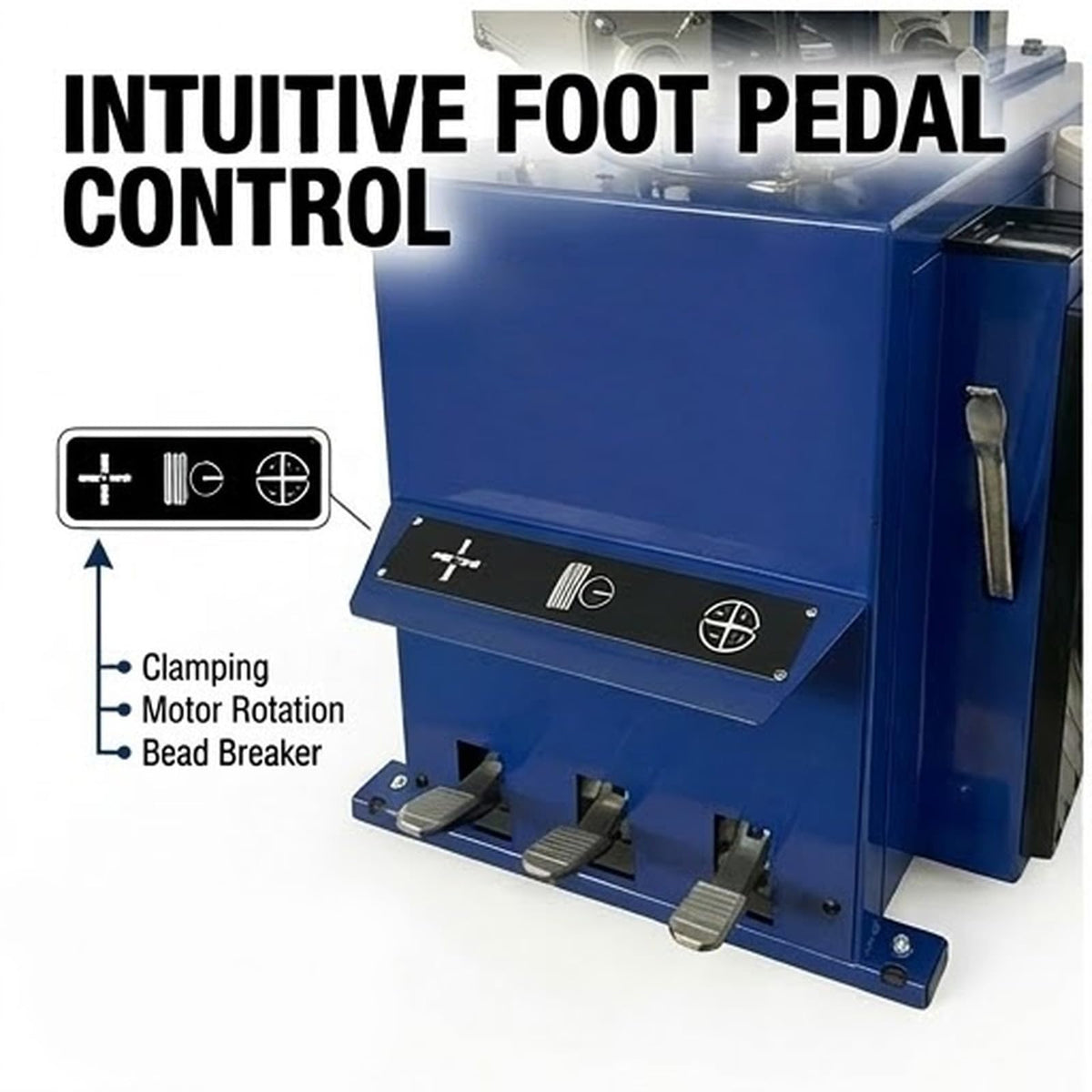 Jack Boss Tire Changer Machine, 3-Pedal Tire Machine, Heavy-Duty Wheel Tire Mounting & Dismounting Machine, 110V 60Hz Power, Fits 10"-24" Rims for Cars