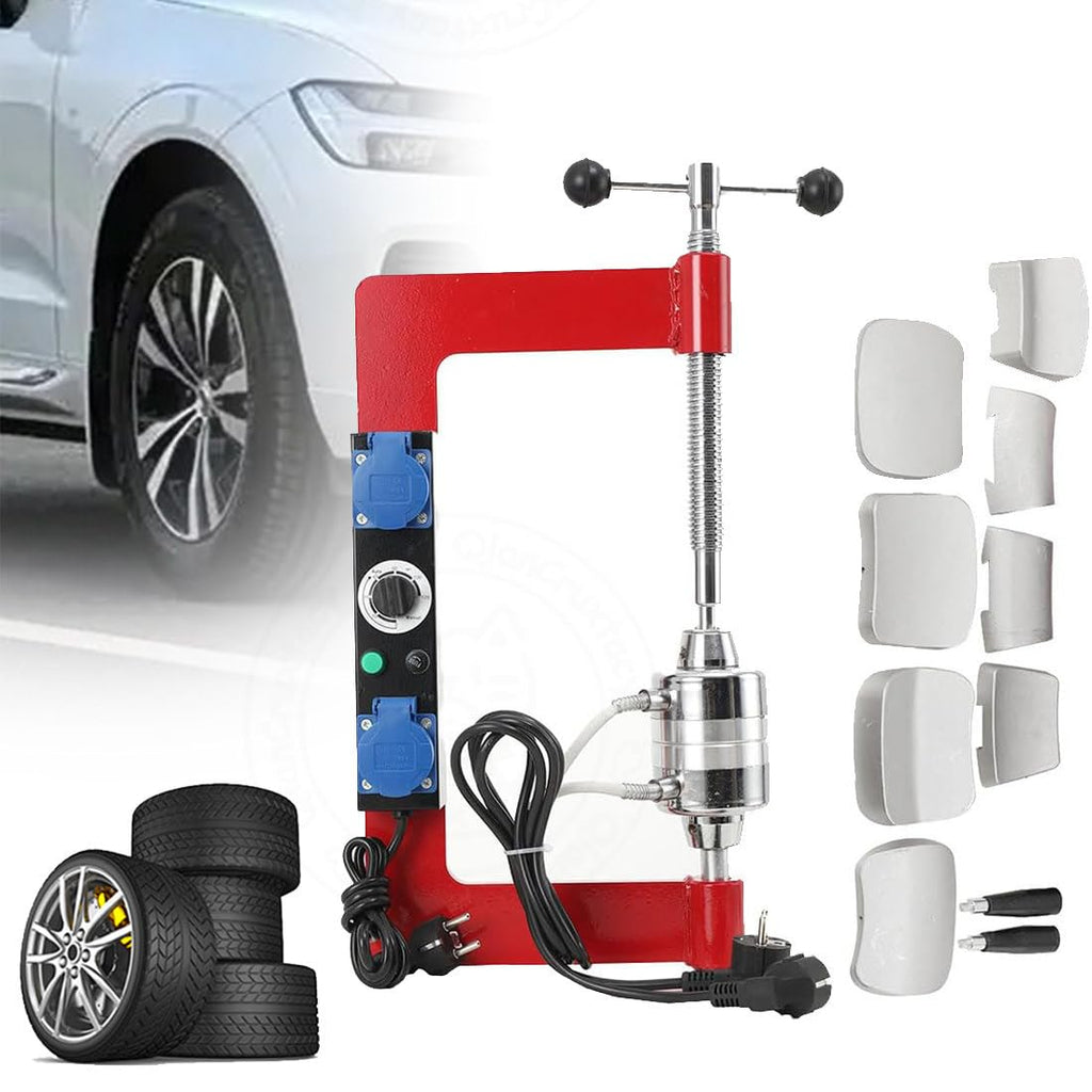 Professional Tire Vulcanizing Machine, Auto Vulcanizing Machine Kit with 8 Molds, Adjustable Height Tower, 120℃–165℃ Temp Control, and 0-180 Min Timer for Spot & Patch Repairs