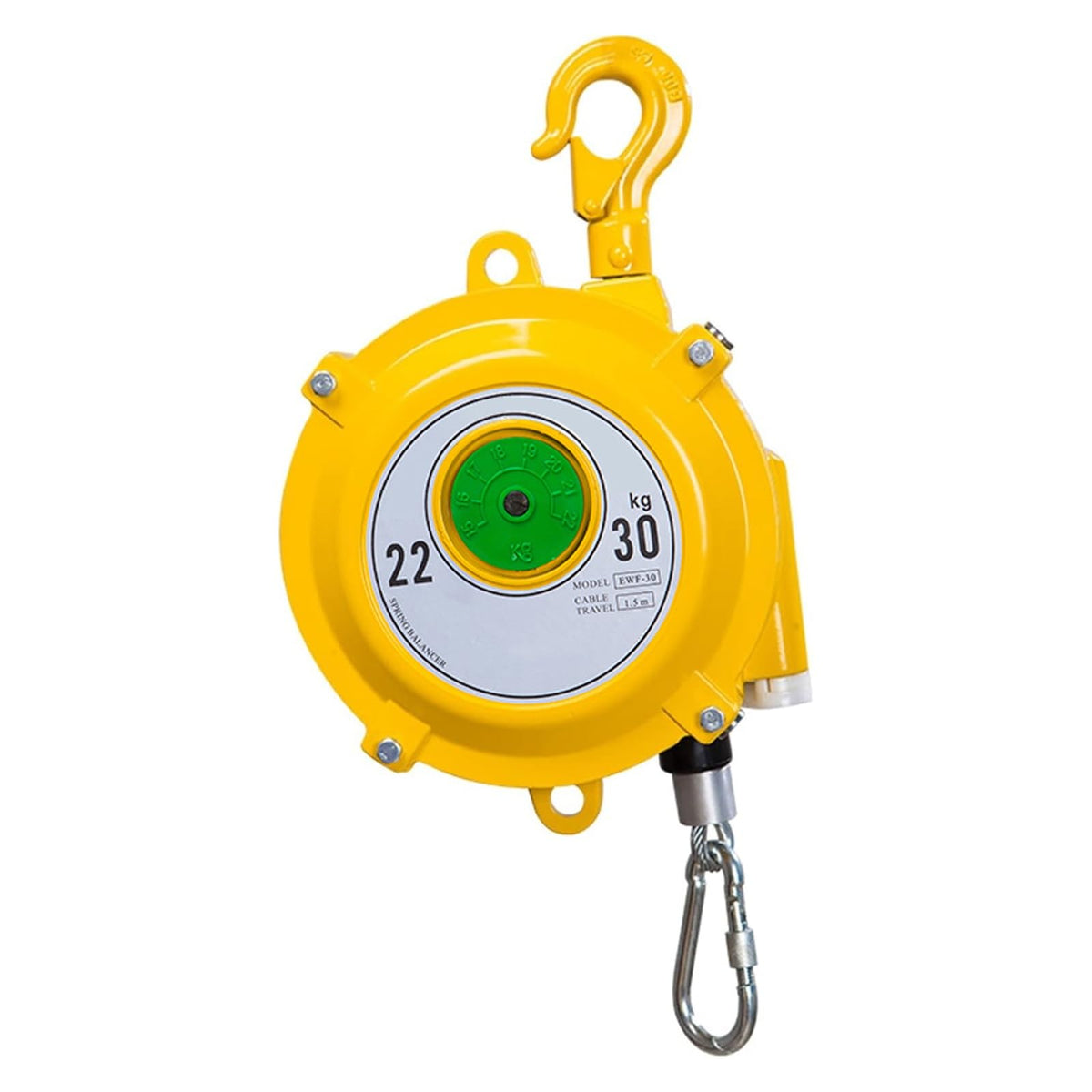 Heavy-Duty Retractable Spring Balancer with 1.5m Wire Rope & Hook - Reliable Tool Holder for Workshop & Automotive Equipment (30-40 Kg Capacity)