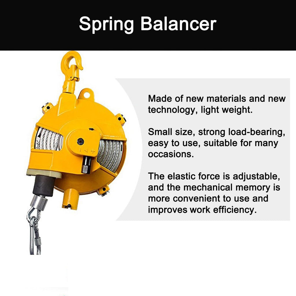 1.5m Retractable Spring Balancer with Hook - Perfect for Workshop & Automotive Use, Supports 1-3kg Load, Efficient Tool for Easy Handling & Enhanced Productivity
