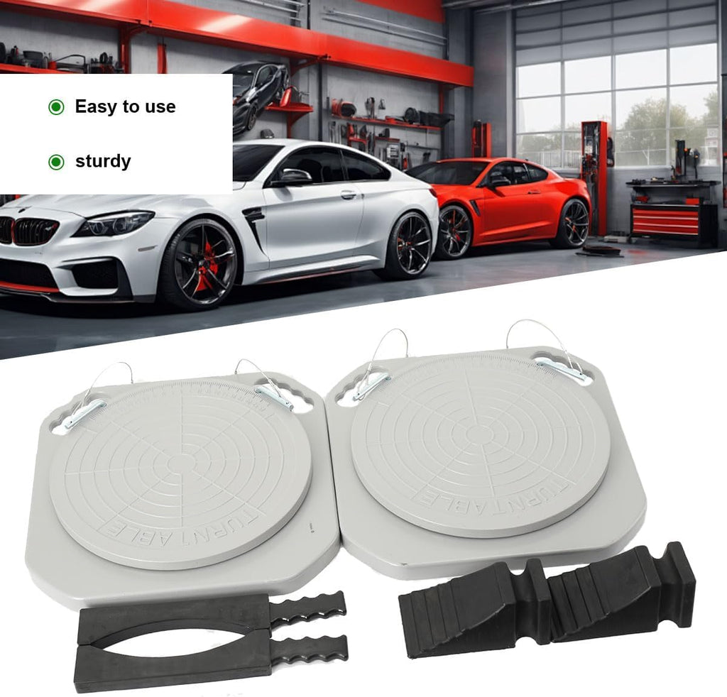 Wheel Alignment Turn Plates 1 Pair, Alloy Car Turntable w/Transition Blocks & Thrust Pads for Garage and Auto Repair