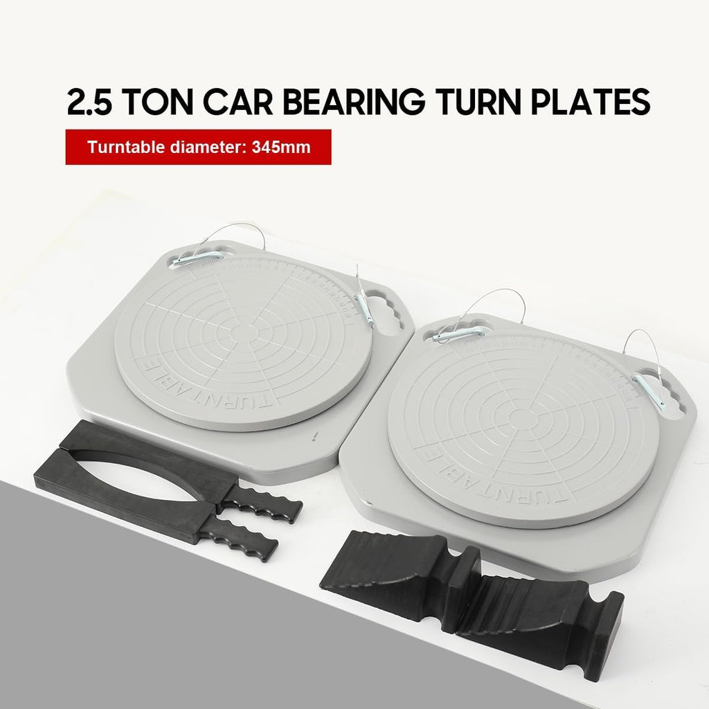 Wheel Alignment Turn Plates 1 Pair, Alloy Car Turntable w/Transition Blocks & Thrust Pads for Garage and Auto Repair