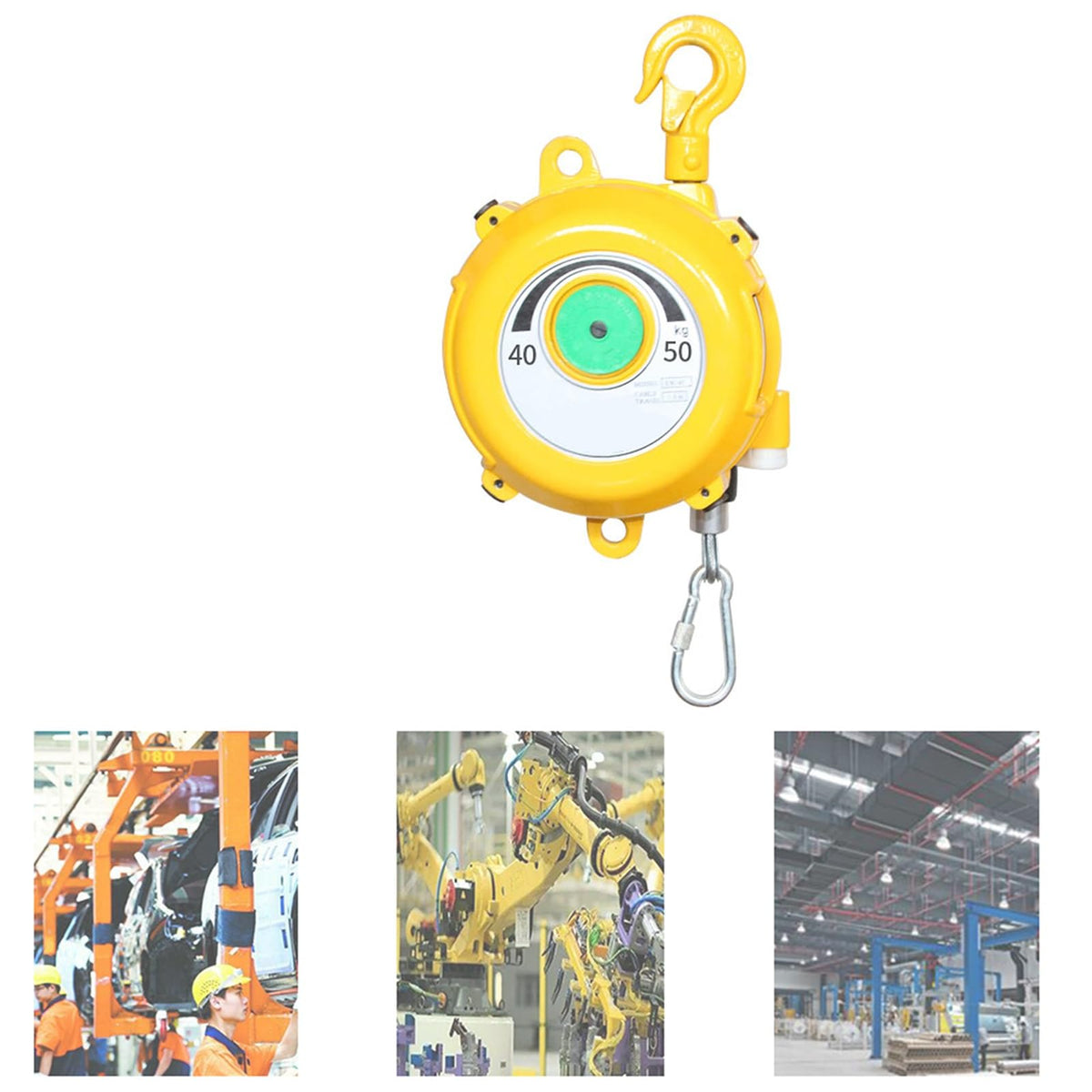 Retractable Spring Balancer, Retractable Balancer with 1.5M Long Wire Rope and Hook, Tool Balancer, Workshop and Automotive Equipment, Multifunctional Auxiliary Tools (40-50kg