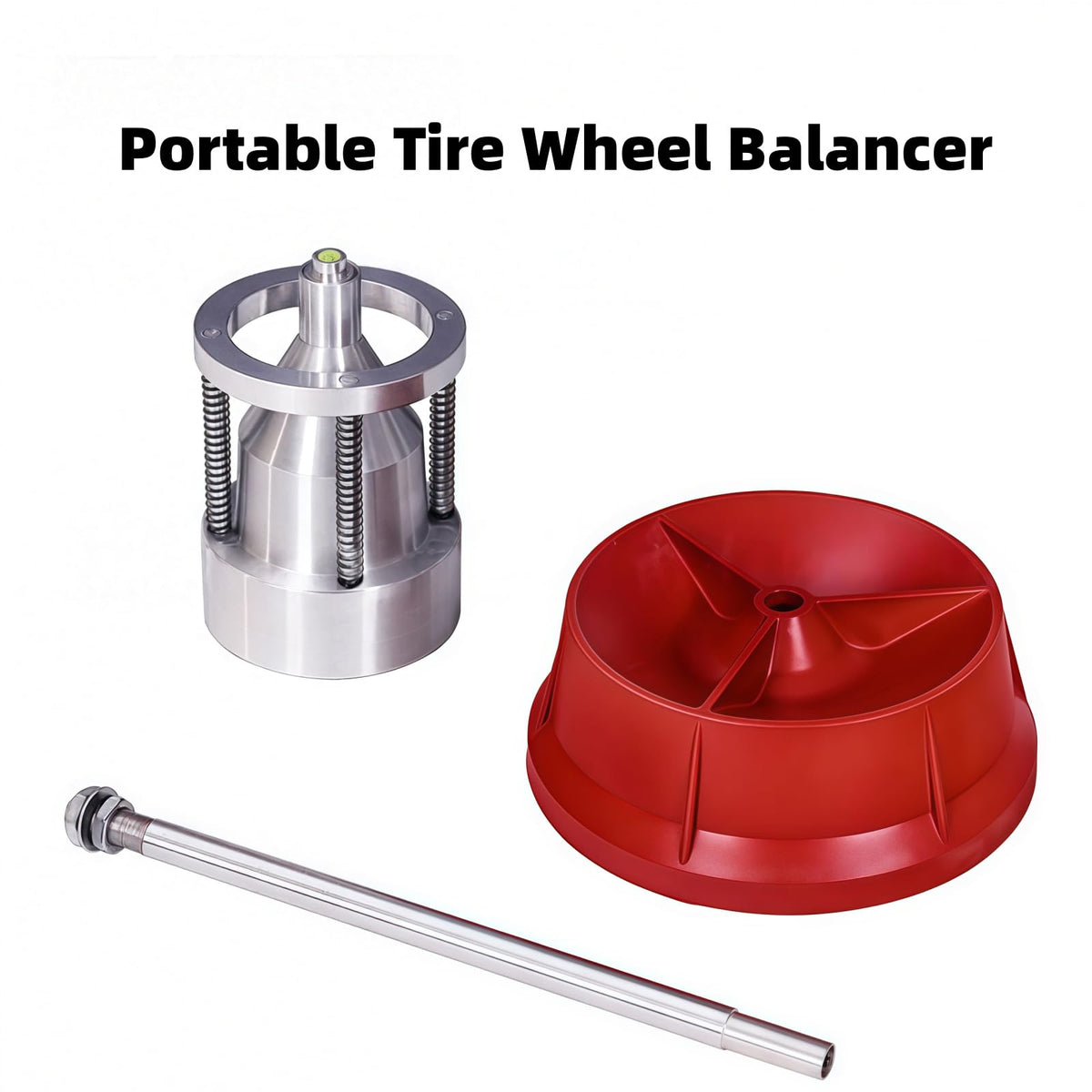 Portable Wheel Balancer for Cars and Light Trucks, Heavy Duty Hub Balancer with Bubble Level for Accurate Wheel Repair