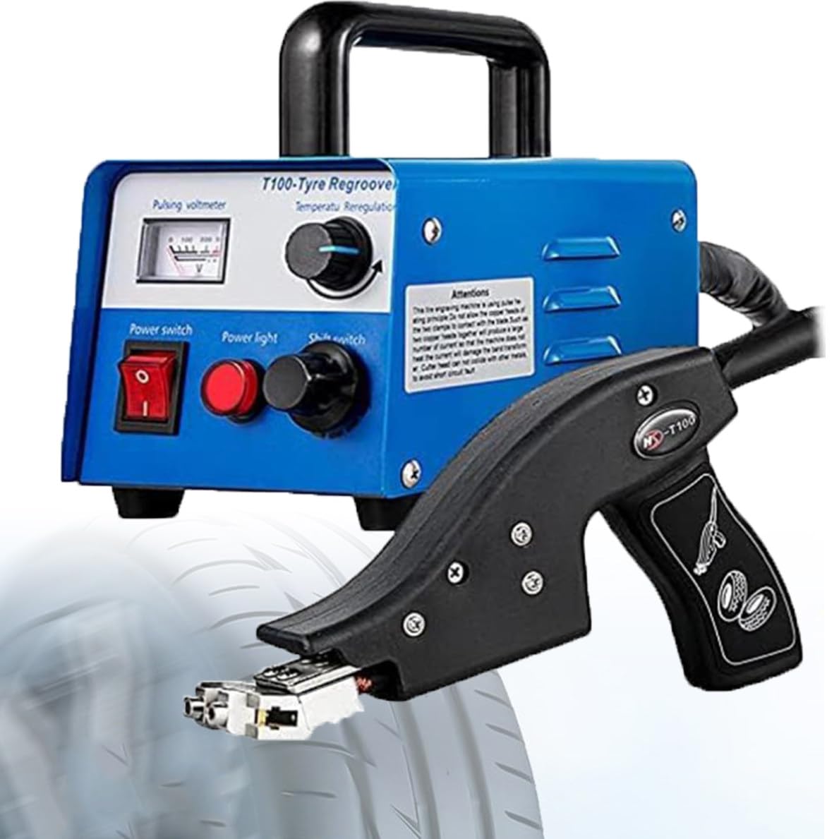 400W Rubber Tire Grooving Machine, Truck Tire Grooving Machine, Groove Range: 3-20mm Wide and 2-12mm Deep, with 10 Blades, Prevents Wheels from Slipping and Looks Beautiful