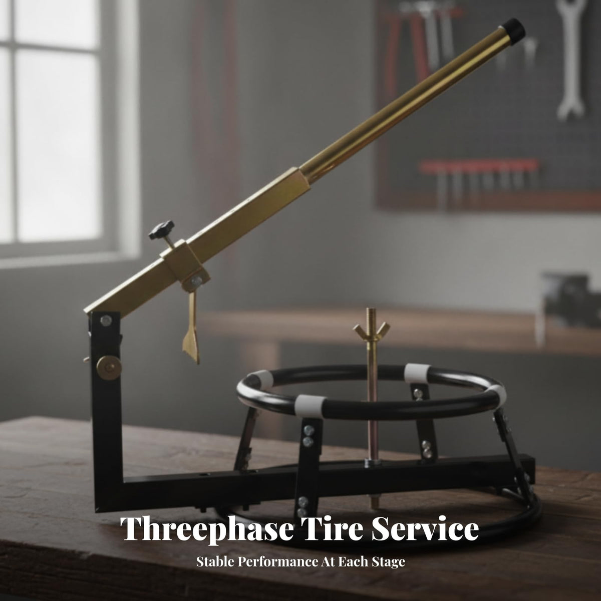 Tire Dismounting Device Manual Tire Changer with Long Hand Operated Lever Arm for Breaking Beads and Removing Tires Suitable for Workshop Repair Jobs