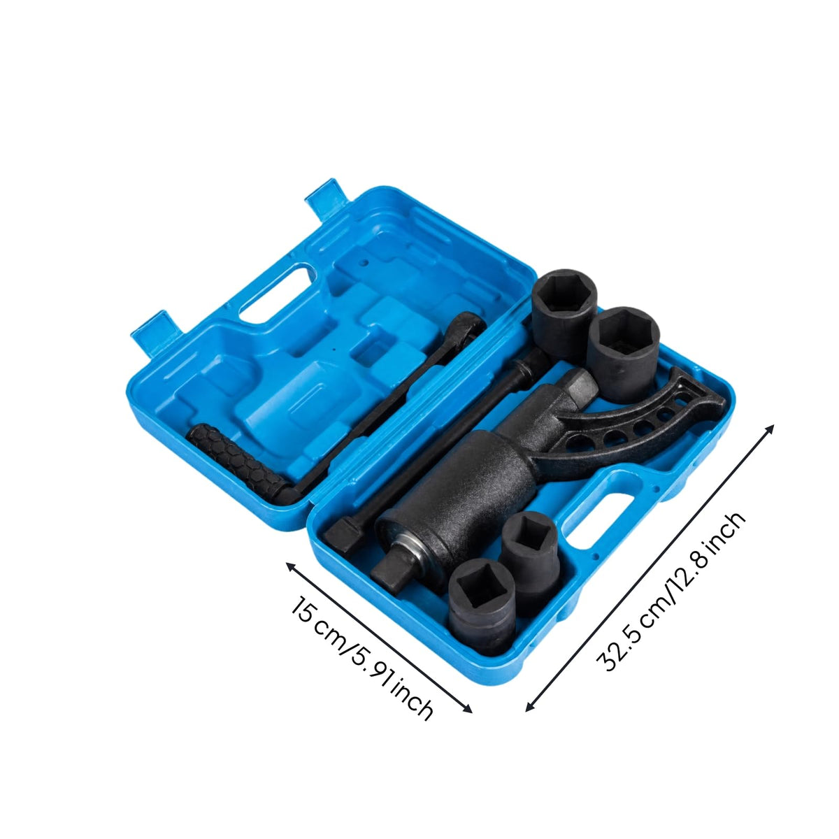 Manual Tire Lug-Nut Wrench Heavy-Duty Lug Nut Wrench with Socket Attachments Tire Iron for Diy Private Vehicle Users, Garage Repair Work