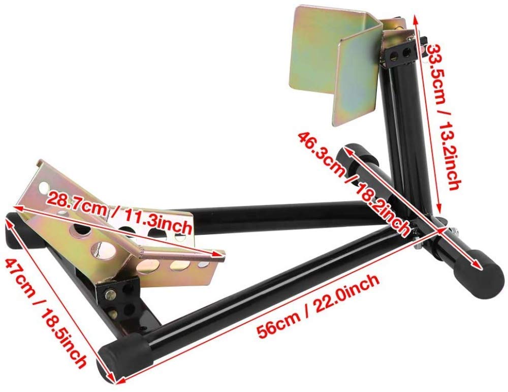 Motorcycle Bike Front Wheel Stand Motorbike Tire Rack Stand for 17-21Inch Wheel Steel Motorbike Wheel Chock Locking Stand System, Front Wheel Chock Parking Rack Display Holder
