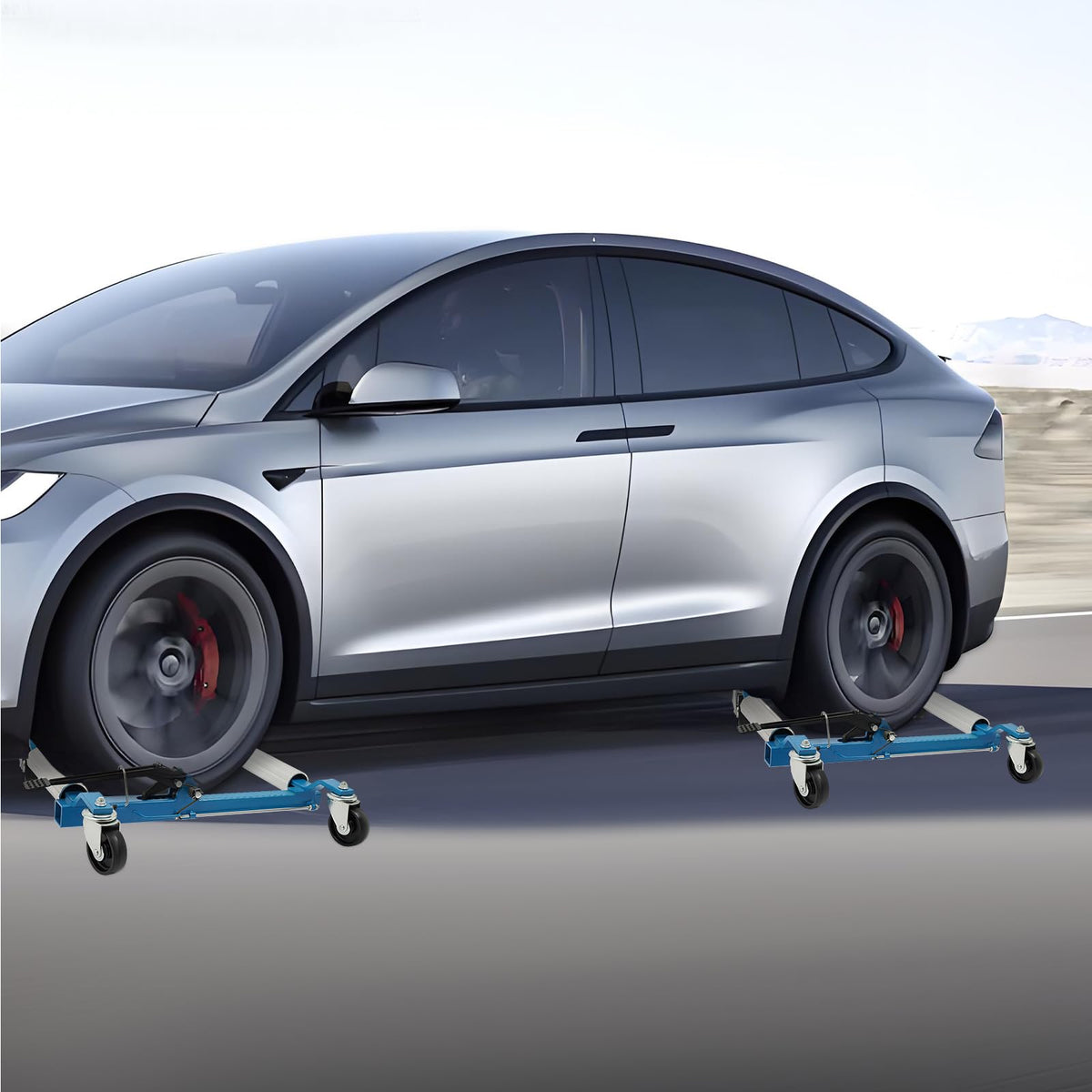 Car Wheel Dolly Jack Set of 4, 1300lbs Capacity Each Ratcheting Wheel Dollies, 4Pcs H-Shaped Heavy Duty Rollers with Ratcheting Foot Pedal for Moving Vehicle Easily in Parking Lots, Repair Shops