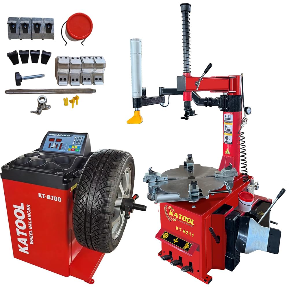 KATOOL Tire Changer Mchine Wheel Balancer Machine Combo KT-8211+KT-700F