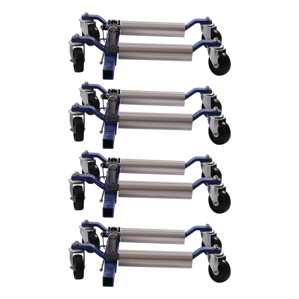 Car Wheel Dolly Jack Set of 4, 5200lbs Capacity Heavy Duty Self Loading Dolly with Ratcheting Foot Pedal, Retractable Ratcheting Wheel Dollies Vehicle Positioning Jack for Tire Auto Repair Moving