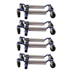 Car Wheel Dolly Jack Set of 4, 5200lbs Capacity Heavy Duty Self Loading Dolly with Ratcheting Foot Pedal, Retractable Ratcheting Wheel Dollies Vehicle Positioning Jack for Tire Auto Repair Moving