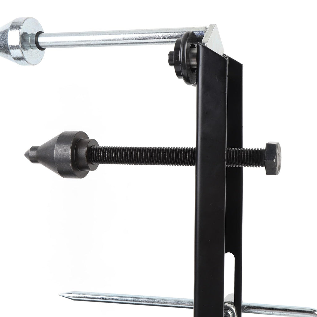 Motorcycle Wheel Balancer and Truing Stand with Adjustable Truing Pointer and Leveling Bubble, Heavy Duty Tire Balancer for Sport and Dirt Bikes, 1/2 Inch to 1 1/2 Inch Axles, Up