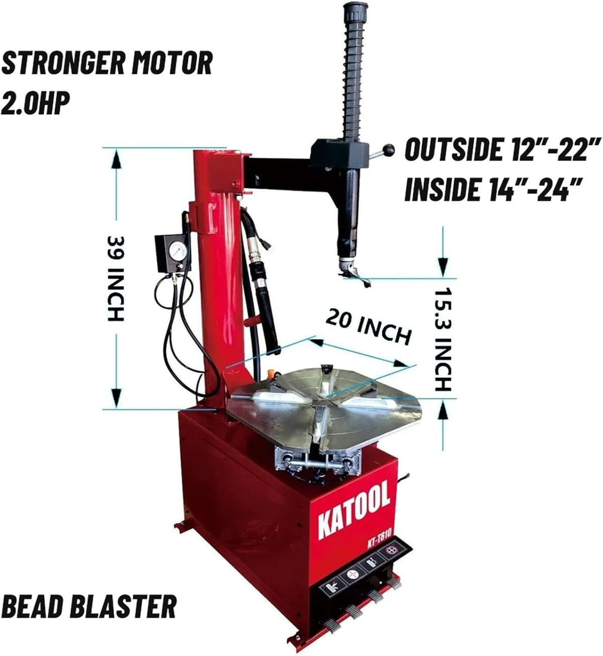 2.0HP KT-T810 Tire Changer with Bead Blaster & KT-B700 Wheel Balancer Tire Repair Wheel Changers Combo