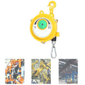 1.5M Retractable Spring Balancer with Hook - Adjustable Tension (9-15kg) for Workshop & Automotive Use - Durable Wire Rope Tool for Heavy-Duty Applications