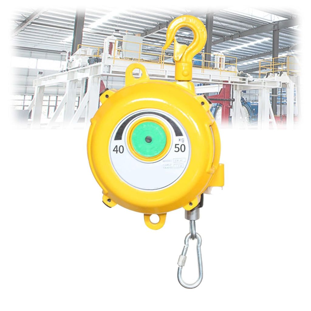 Heavy Duty Retractable Spring Balancer Tool - 1pcs Tool Balancer with Hook & Wire Rope, Supports 30-40kg, Boost Work Efficiency & Safety in Workshops