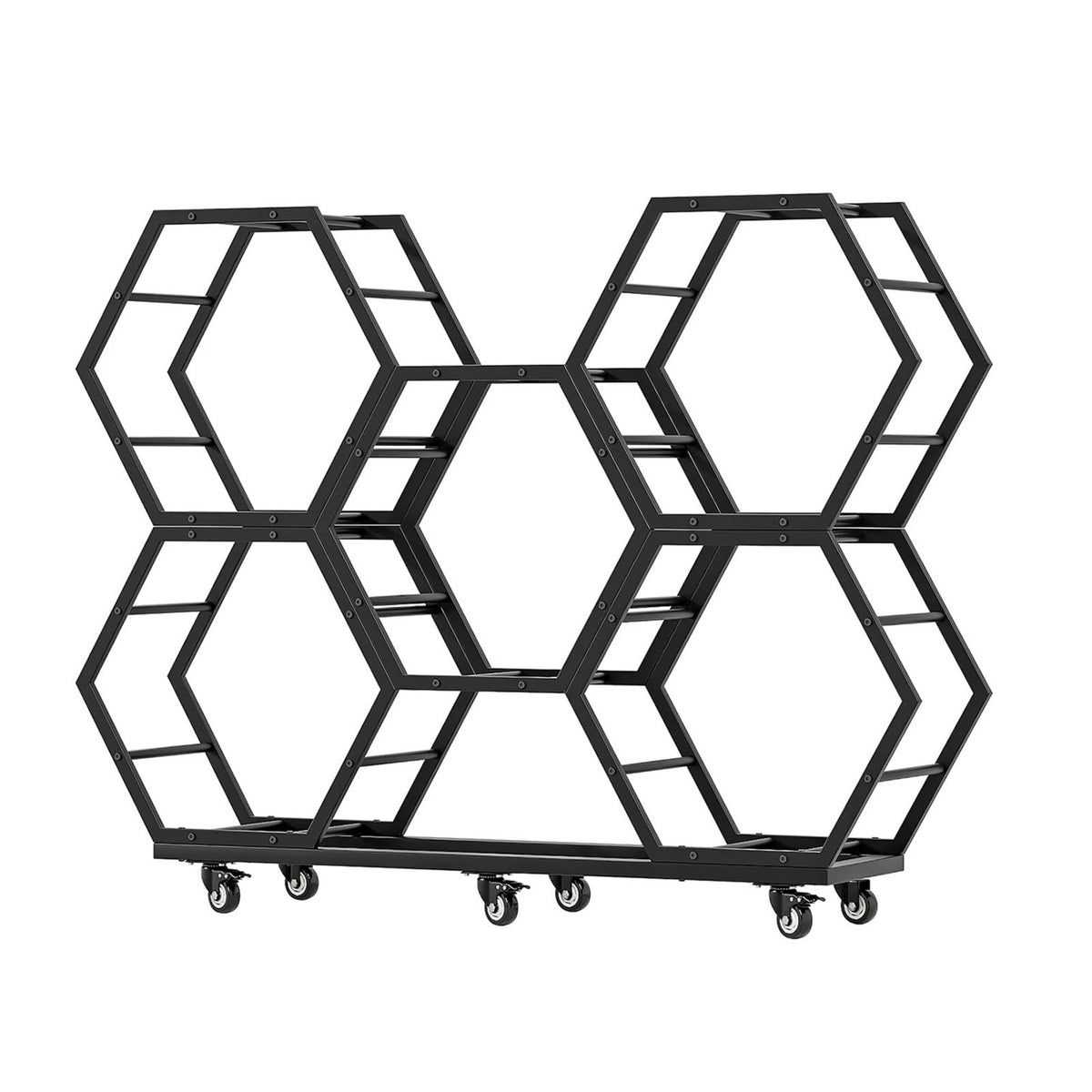 Rims Tire Rack for Garage, Tire Wheel Rim Holder, Movable Hexagon Car Rims Tire Display Rack, Steel Spare Tyre Organizer, Tire Wheel Organizer Holder(6-Frame)