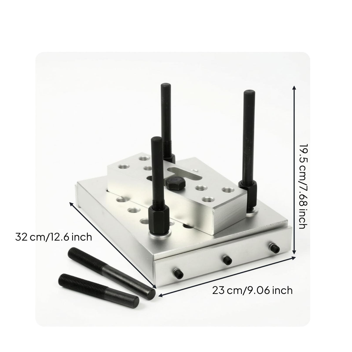Automotive Hub Mount Bracket Aluminum Alloy Block Style Press Tool with Fasteners for Workbench Assembly Suitable for Vehicle Wheel Bearing Service