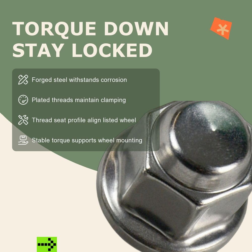 Lug Nut Threaded Engagement Clamping Hold Black for GMC P252 1951