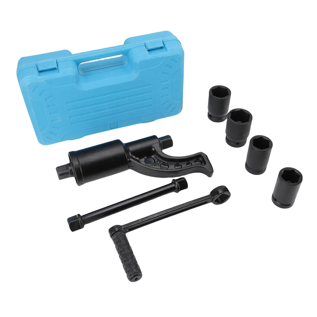 Torsion Wrench Lug Nut Removal Tool, 7 Pcs Heavy Duty Torsion Multiplier Wrench Set with 4 Sockets 1:69 4800N.m, Labor Saving Efficient for Trucks Buses RVs
