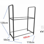 Tire Rack, Garage Rack Tire Rack, Freestanding 2 Tier Tire Holder for Garage, Steel Tire Rack Organizer with Rolling Wheels(110x50x128cm/43.3x19.7x50.4in)