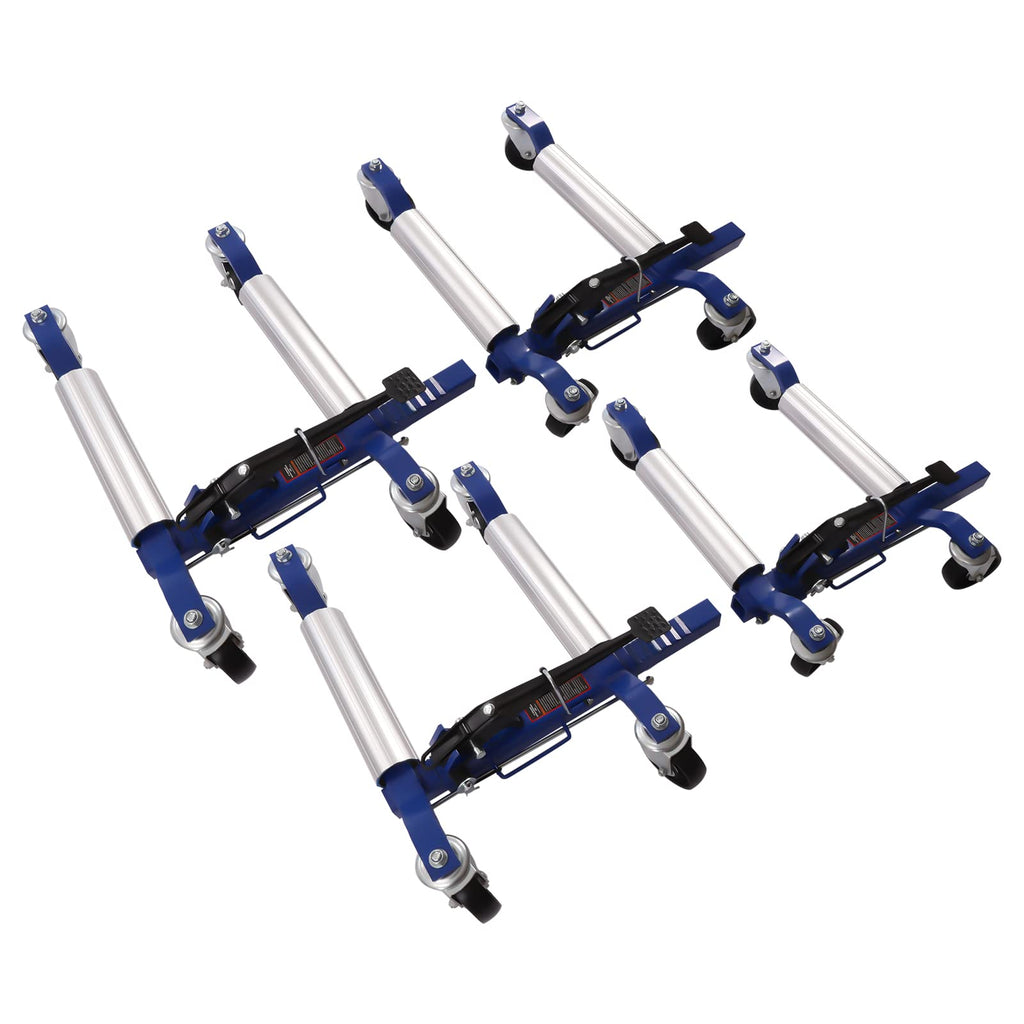 Car Wheel Dolly Jack Set of 4, 5200lbs Capacity Heavy Duty Self Loading Dolly with Ratcheting Foot Pedal, Retractable Ratcheting Wheel Dollies Vehicle Positioning Jack for Tire Auto Repair Moving