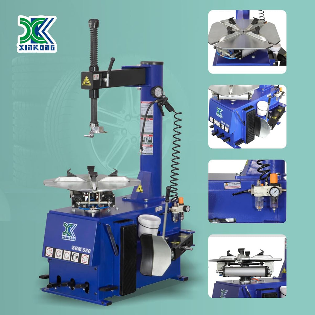 XK Tire Changer Single Wheel Changer,Rim Clamp 20 in,110V,2.0HP,580
