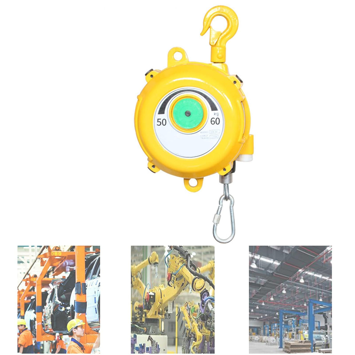 Retractable Spring Balancer 1.5M Wire Rope & Hook - Heavy-Duty Tool Balancer for Workshop & Automotive Equipment (50-60kg) - Durable & Reliable Tool for Professionals