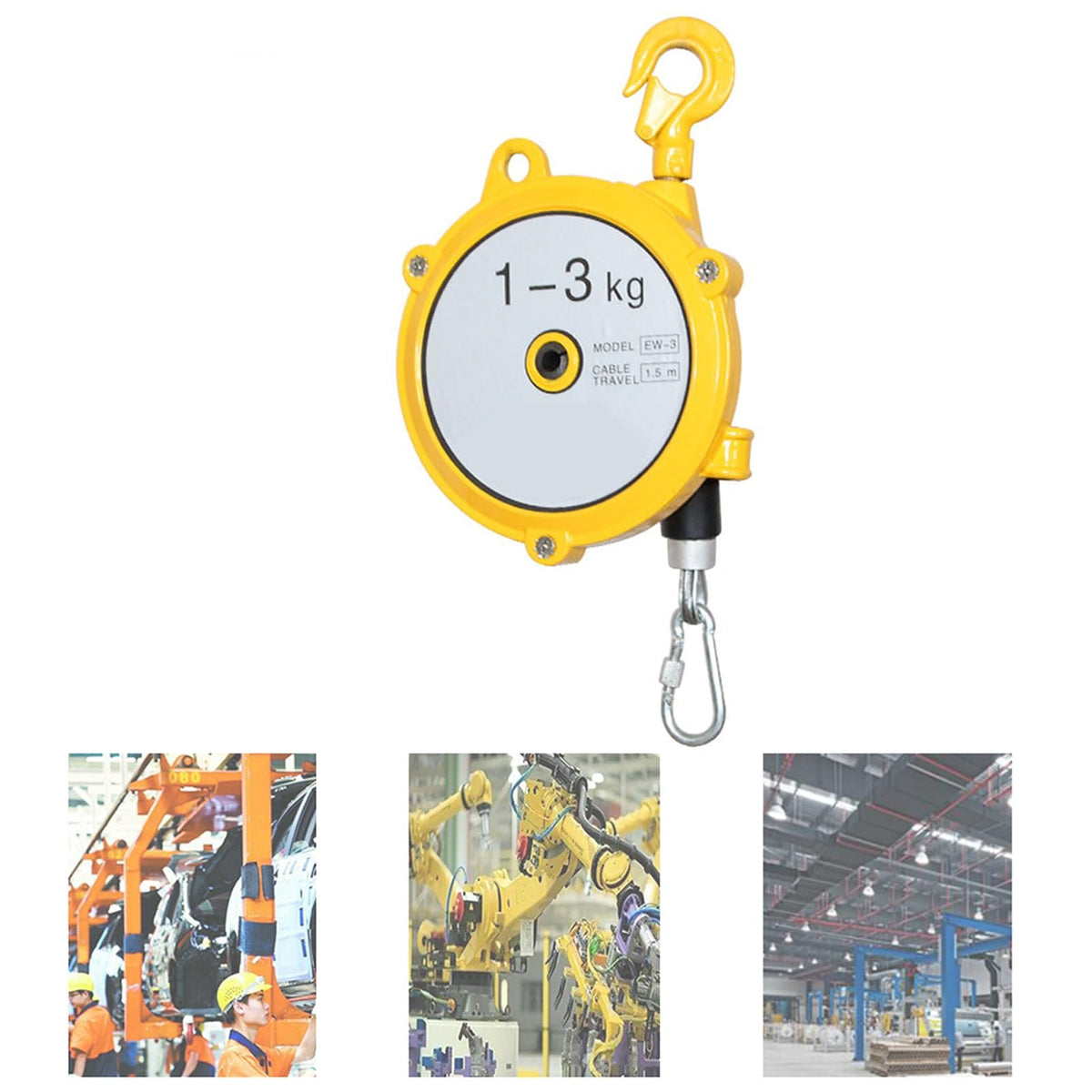 Retractable Spring Balancer, Retractable Balancer with 1.5M Long Wire Rope and Hook, Tool Balancer, Workshop and Automotive Equipment, Multifunctional Auxiliary Tools(22-30kg)
