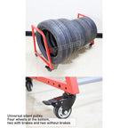 Tire Display Rack Floor-Standing Car Tire Storage Rack,Tire Rack for Garage, Rolling Tire Shelf, Car Tire Stand with Wheels