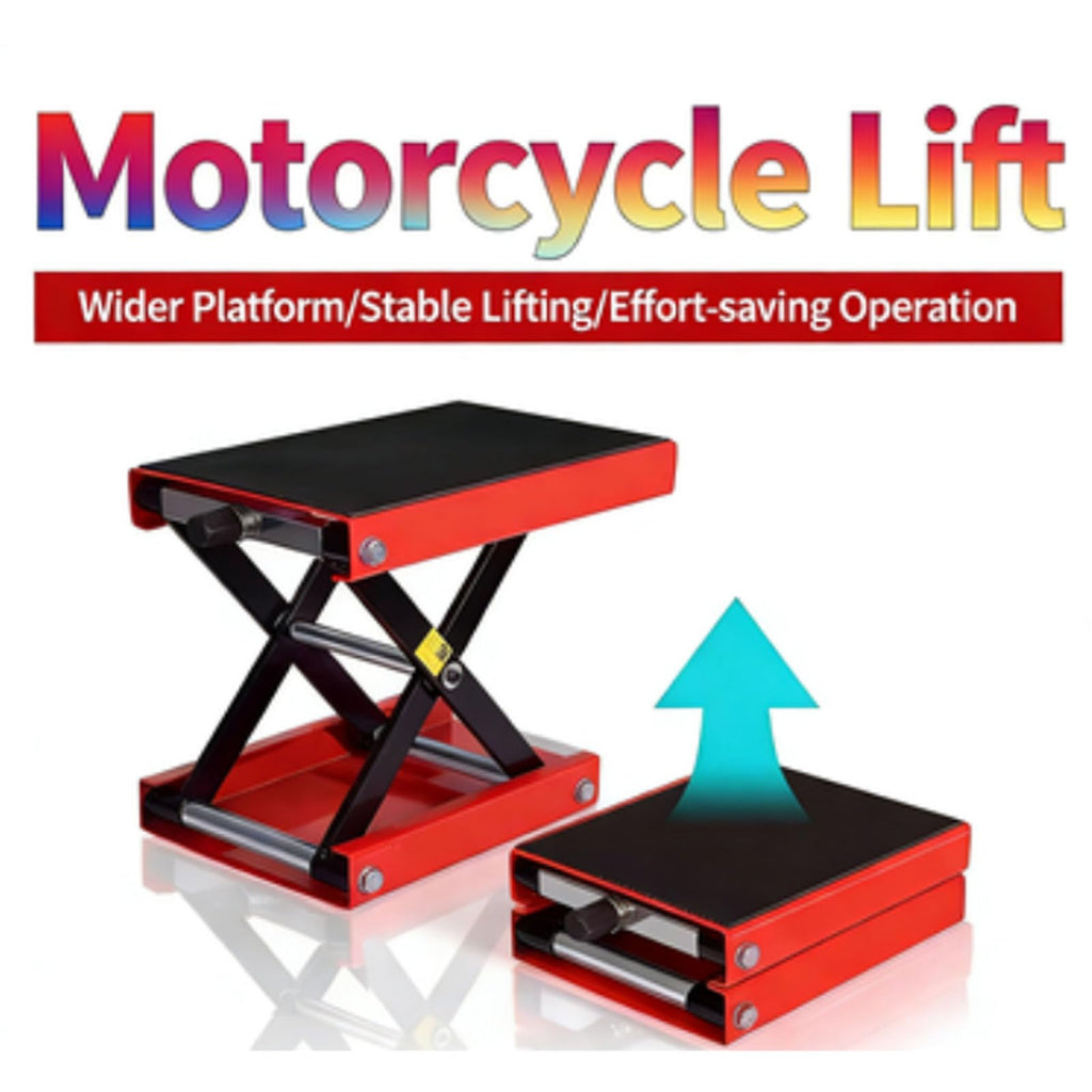 Steel Motorcycle Center Scissor Jack, 1100lb Wide Platform Motorcycle Stand for Tire Wheel Engine, Height Adjustable, for Tire Wheel Engine