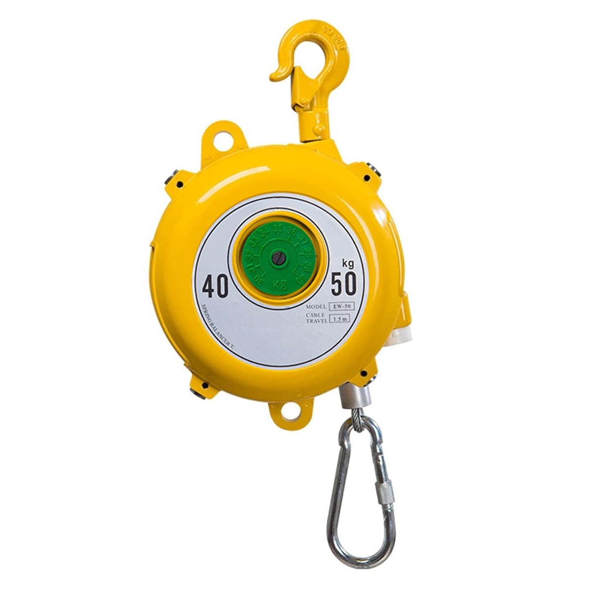 Heavy-Duty Retractable Spring Balancer with 1.5m Wire Rope & Hook - Reliable Tool Holder for Workshop & Automotive Equipment (30-40 Kg Capacity)