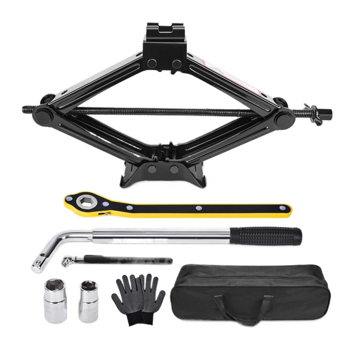 2.5 Ton Car Jack Kit Scissor Jack 5511 Lbs Tire Jack Tool Universal Car Emergency Kit with Lug Wrench Tire Duty Trolley Jack