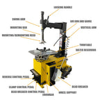 21'' Rim 1.5HP Tire Changer and 5HP Air Compressor w/ 60Gal ASME Tank for Tire Repair and Wheel Balancing Garage Shop Equipment w/ 1 Year Full Warranty