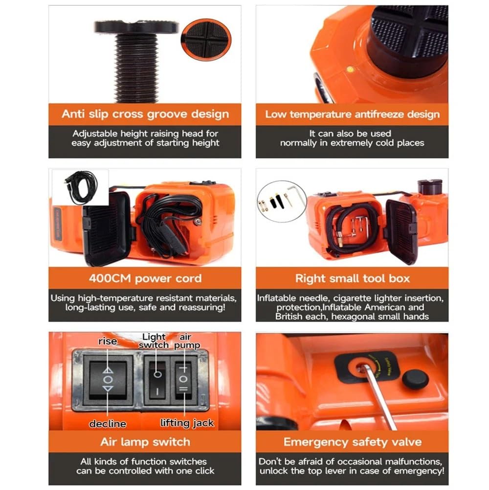 Floor Jack Car Electric Hydraulic Jack Kit 5Ton Automatic Lifting Jacks with Tire Inflator Pump Wheel Disassembly Farm Jack,