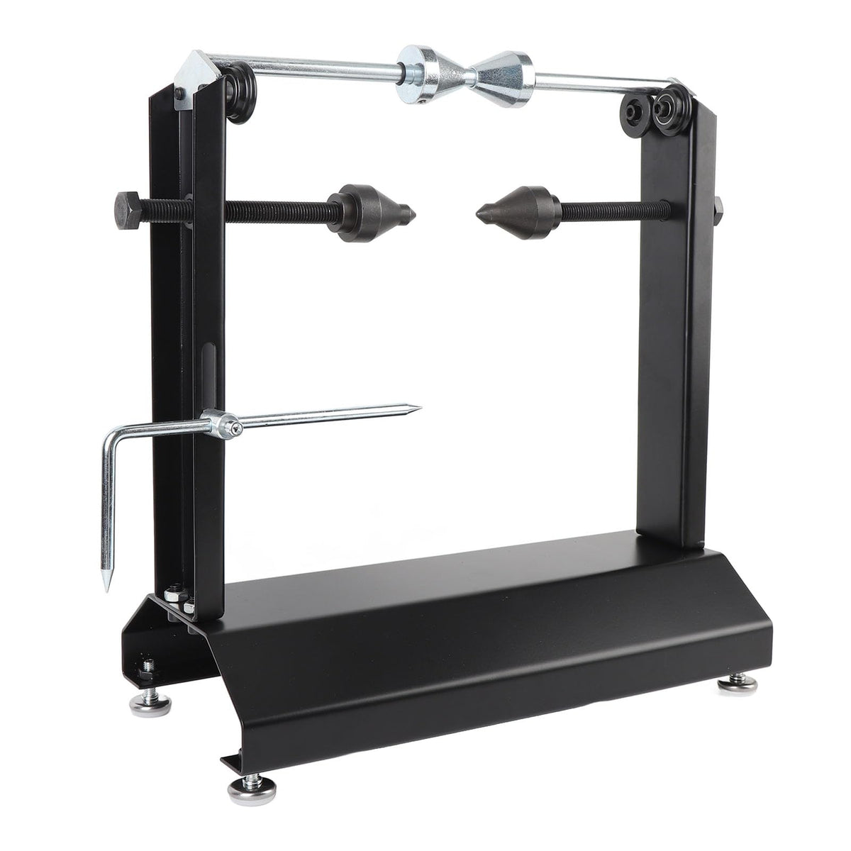 Motorcycle Wheel Balancer and Truing Stand with Adjustable Truing Pointer and Leveling Bubble, Heavy Duty Tire Balancer for Sport and Dirt Bikes, 1/2 Inch to 1 1/2 Inch Axles, Up