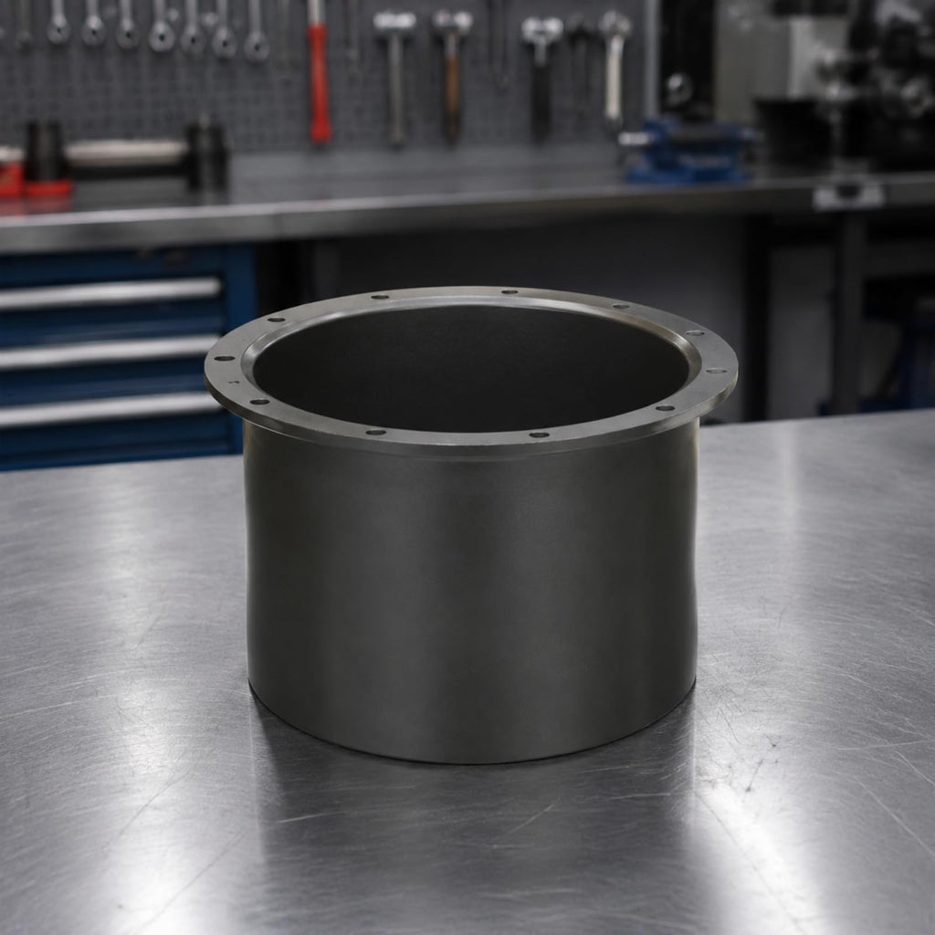 Tire Changer Cylinder Barrel with Mounting Flange Cylindrical Replacement Tire Changer Cylinder Barrel Hollow for Equipment Maintenance, 186MM